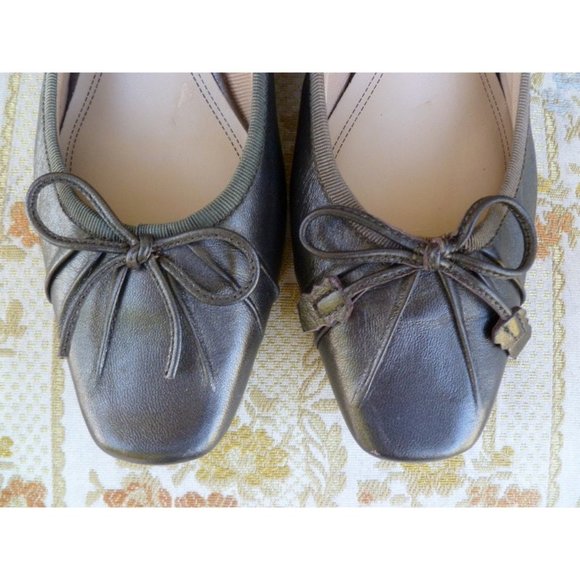 Vintage bronze leather ballet style shoes - Picture 3 of 4